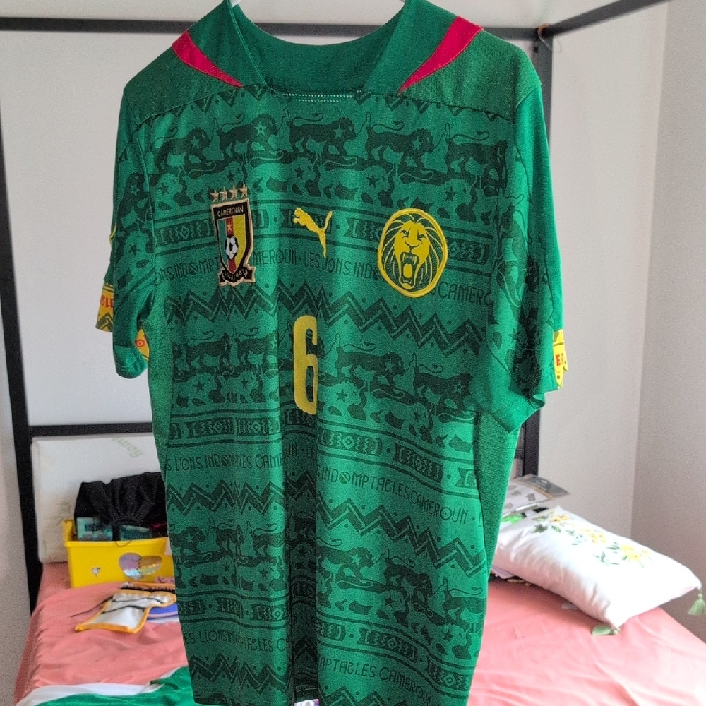 Puma Green Mens Jersey with Yellow and Red Details
